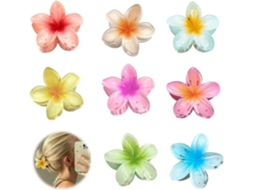 Grampo De Cabelo Não Especificado Flor Havaiana 8 Cores Design Elegante Material Durável