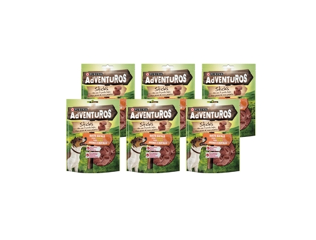 Snack Per Cani Purina Adventuros Sticks Al Bufalo | 6 Confezioni Da 120g | Bassi Grassi E Naturali