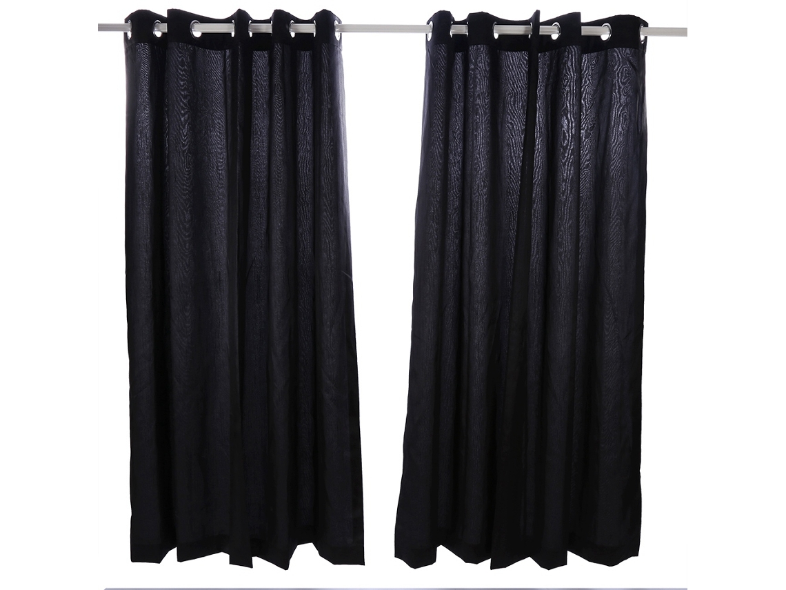Cortinas Fio Slub (Tamanho 66''x90'', Imitação de Seda com Forro Completo)