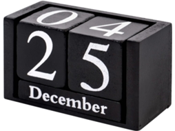 Bloco de Mesa de Madeira com Calendário Perpétuo para Exibição do Mês e da Data BRILVIBERA