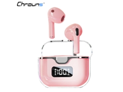 Fone De Ouvido Sem Fio Bluetooth, Chrons Bluetooth 5.2, Com Microfone Recarregável Rosa