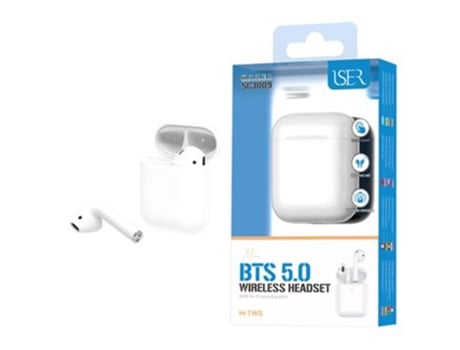 Auriculares Wireless S/ Fio Para Telemóvel Iser Sc3009 (Branco)