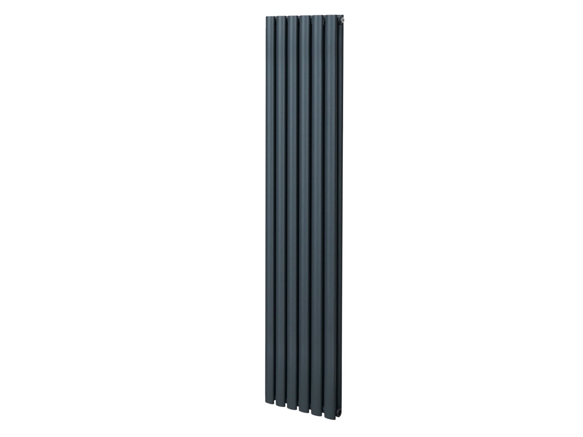 Radiador Oval De Colunas Em Cinzento Antracite 1800x360 Em Aço Carbono 1,5 Mm Com Elevada Emissão De Calor E
