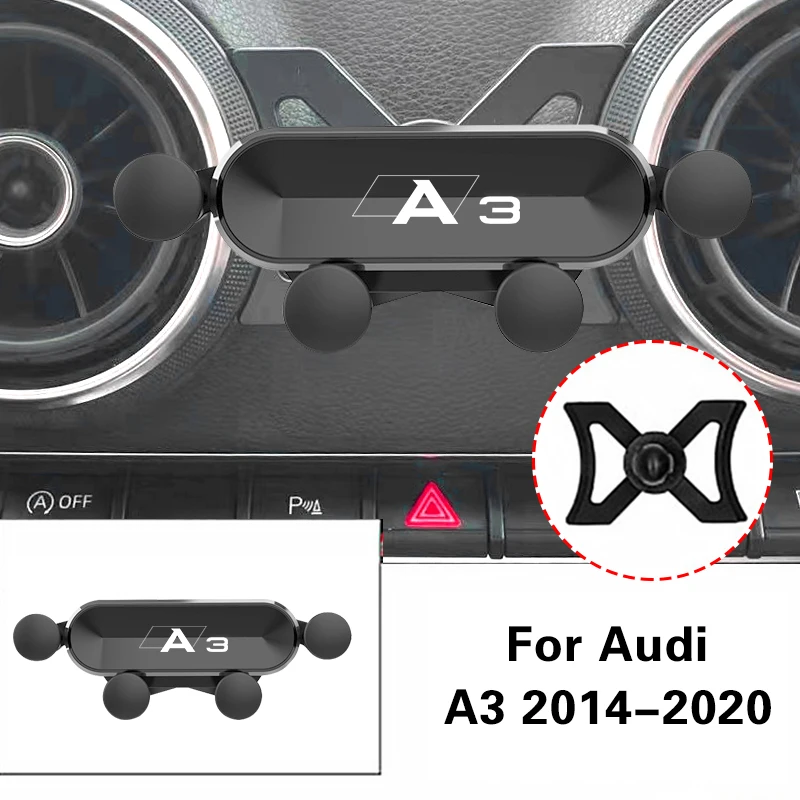 Suporte Magnético Para Celular Veicular Compatível Com Audi A3 S3 8v 2014-2020, Com Clipe De Fixação Na Saída De Ar E Sistema De Navegação Por Gravida