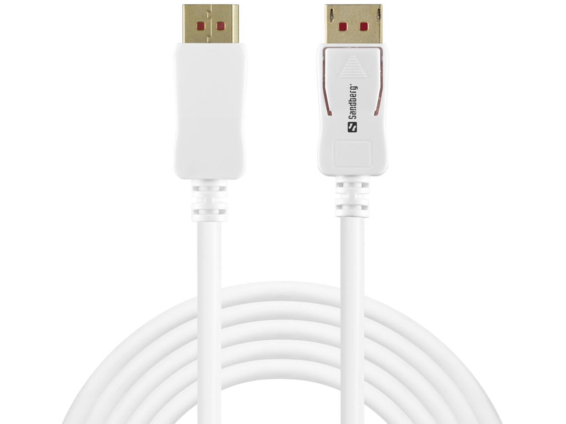 Cabo DisplayPort 1.4 M/M de 2 metros, suporta vídeo 8K/60Hz.