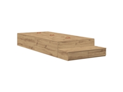 Conjunto 1 Estrado De Cama Com Arrumação Vidaxl Castanho Madeira De Pinho Maciça (100 Cm)
