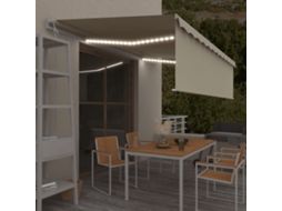 Vidaxl Toldo Automático Com Estore/led/sensor De Vento 5x3 M Cor Creme