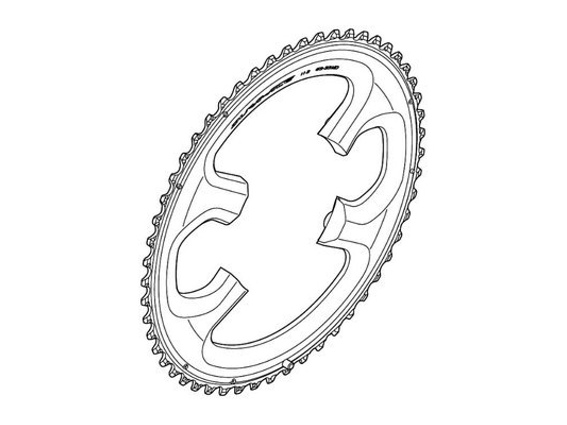 Anel de Corrente Dura Ace 9000 Prateado 52Tshimano