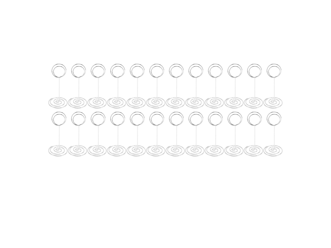 24 Peças Portanúmeros De Mesa 85mm Aço Inoxidável Portaretratos Multifuncional Prata
