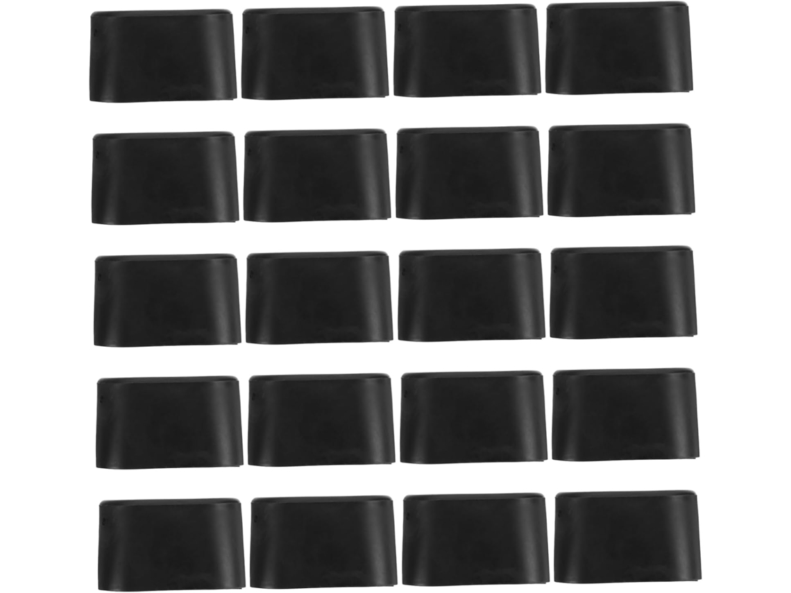 Tehaux 20 Unidades Protetores De Piso Ovais Plástico Para Pés Cadeiras E Mesas, Antiderrapantes, Pretos, 20x40mm