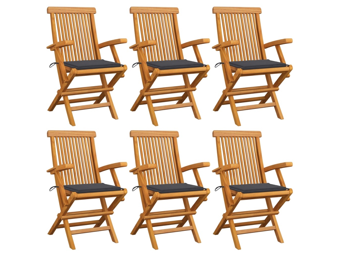 Folding Chair, Folding Chairs Vidaxl Antracite Teca (n/a)