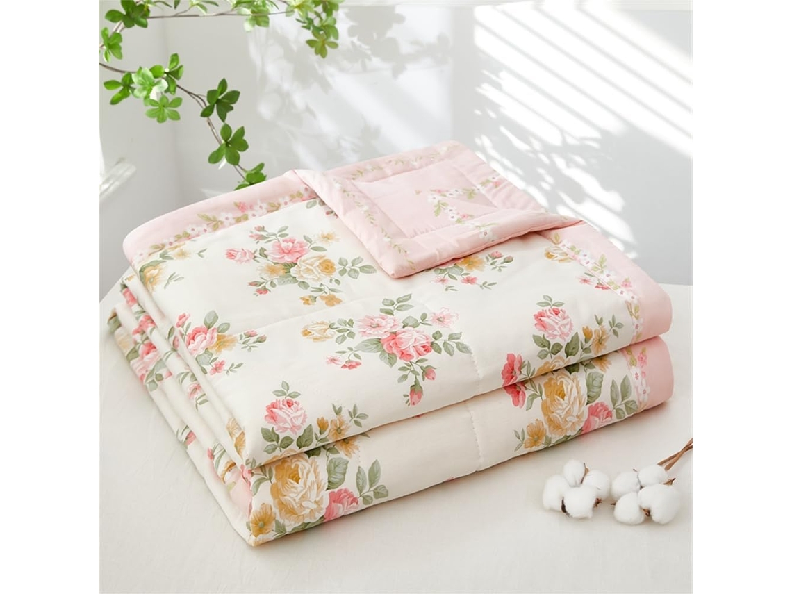 Colcha Acolchoada Fansu Capa de Cama Manta para Ar Condicionado Edredom Conjunto 100% Algodão Sofá com Estampa
