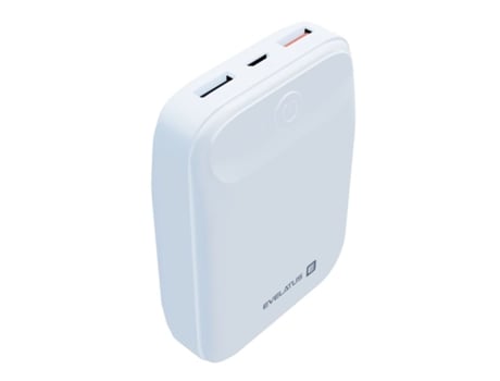 EVELATUS Epb07 10000Mah Compact Power Bank X2 Usb Carga Rápida 18W Branco