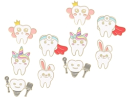 Conjunto De 10 Alfinetes Em Formato De Dente Para Chapéus, Roupas, Lenços E Mochilas - Estilo Designer