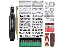 Kit de Gravura com 107 Peças, Lápis Gravador Elétrico, Ferramenta Rotatória para DIY