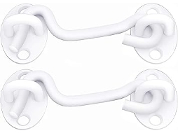 Fechadura Para Porta De Celeiro, Pacote Com 2 Fechaduras Para Porta De Celeiro De 4 Pés, Resistente Aquaforge (branco)
