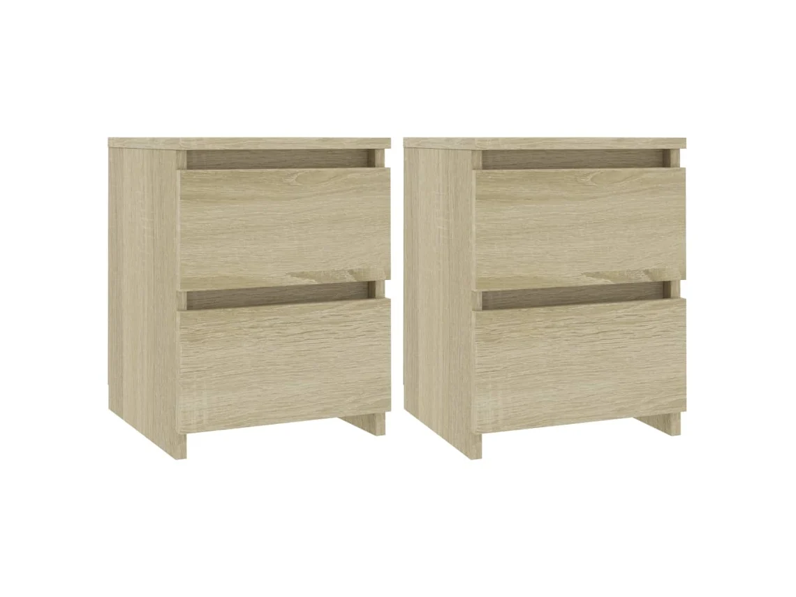 Conjunto 2 Mesa de cabeceira VIDAXL Marrom Madeira processada (30x30x40 cm)