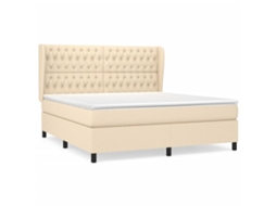 Box Spring Bed, Box Spring Beds Vidaxl Creme Tecido (180 X 200 Cm)