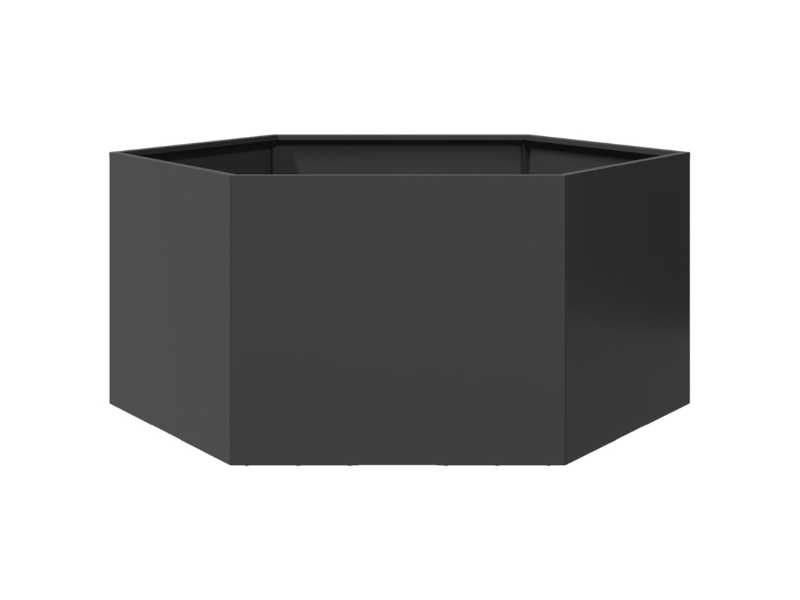Vidaxl Vaso/floreira De Jardim Hexagonal 104x90x45 Cm Aço Preto