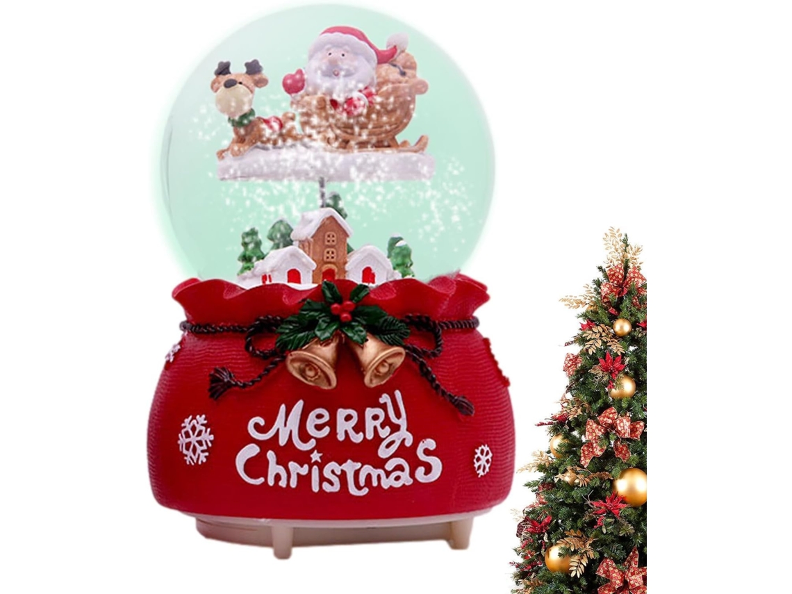 Globo De Neve De Natal, Caixa De Música - Para | Pai Montando Um Alce,