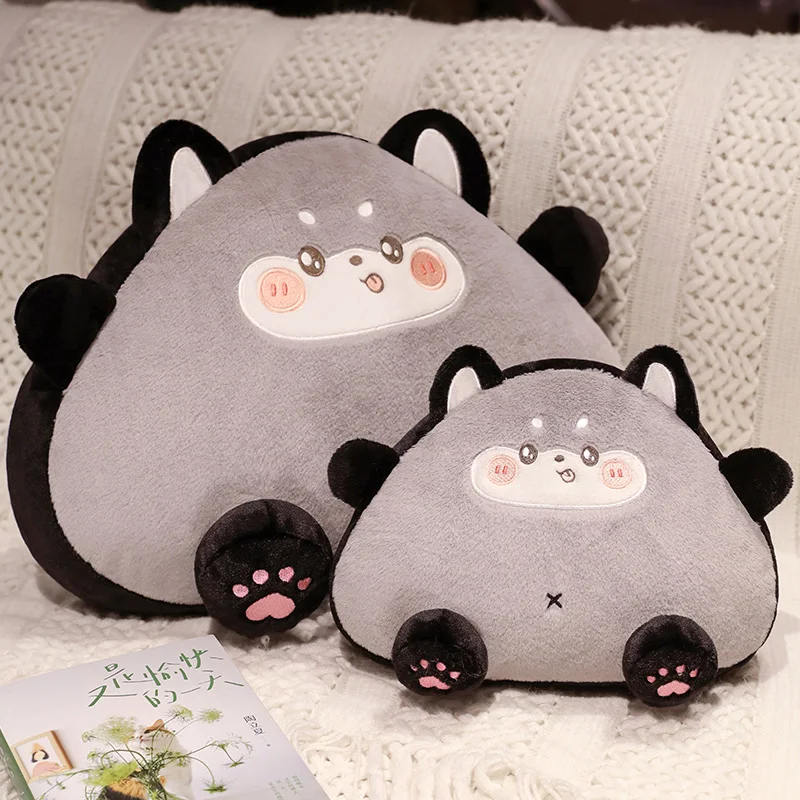 Almofada de Sofá para Adultos em Formato de Gato com Bolinhas de Arroz, Almofada Fofa MDUG (cinza 40cm)