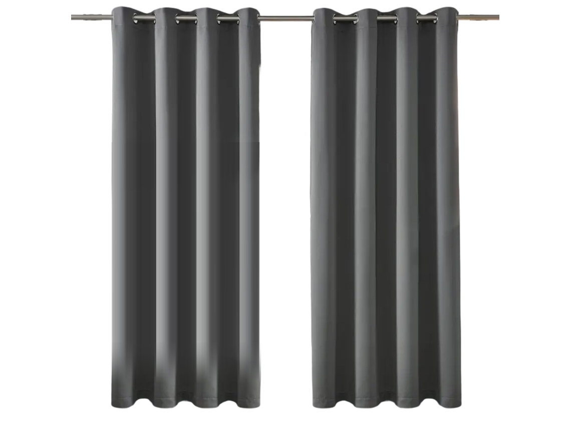 Cortina Blackout Térmica, Para Janela E Quarto, Ilhós, Privacidade, Proteção Uv, Lavável, Cinza