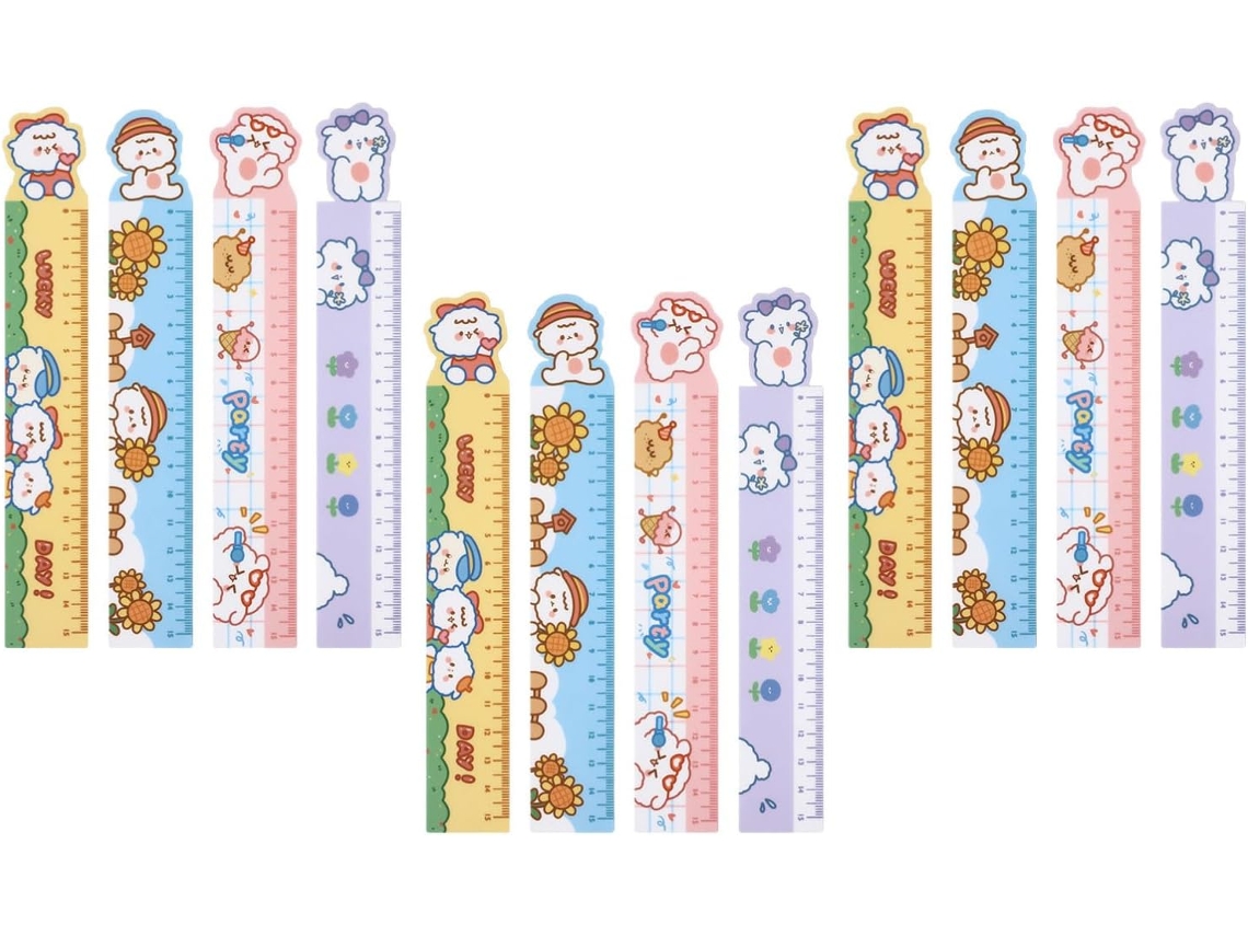 Réguas magnéticas flexíveis com desenhos, 12 peças