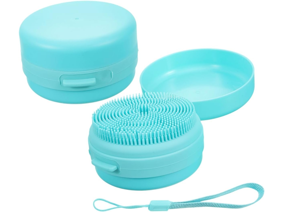 Conjunto De 2 Escovas Banho Silicone, Escova De Massagem Macia Para Pele Sensível, Esfolia E Limpa O Cabelo, Com Cordão