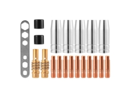 Jogo de peças LINJOU para soldadura MIG/MAG, 20 peças, boquilha, conector, gás, M6, 0.8x25mm