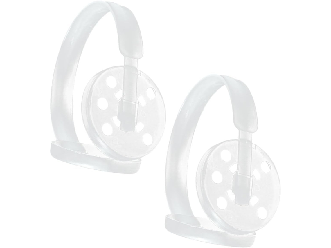 Kichouse Suporte De Armação Resistente E Prático Para Confecção Protetores Auriculares, Plástico Branco, Conjunto De 2 Peças