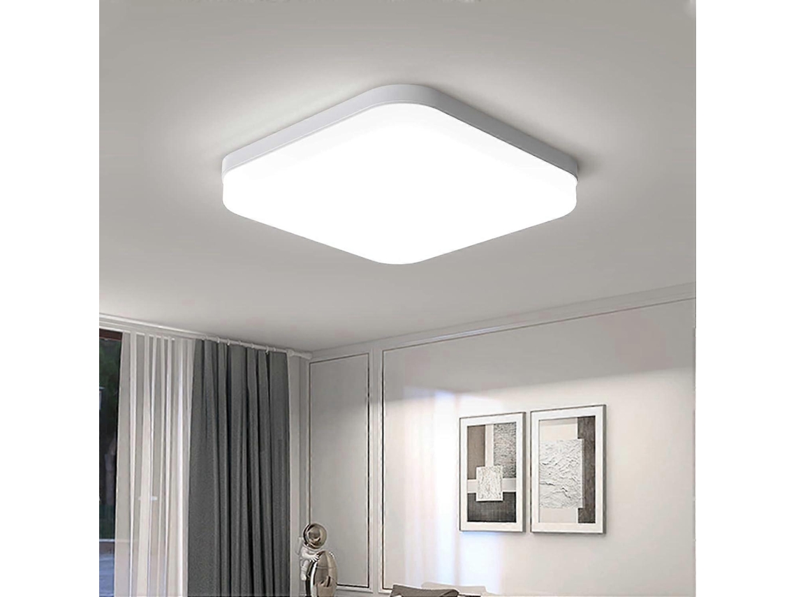 Omni lâmpada de Teto Led Quadrada 36w 3240lm 4500k, Design Ultra Fino, Economia de Energia, Ideal para Sala de Estar, Quarto, Cozinha, Banheiro