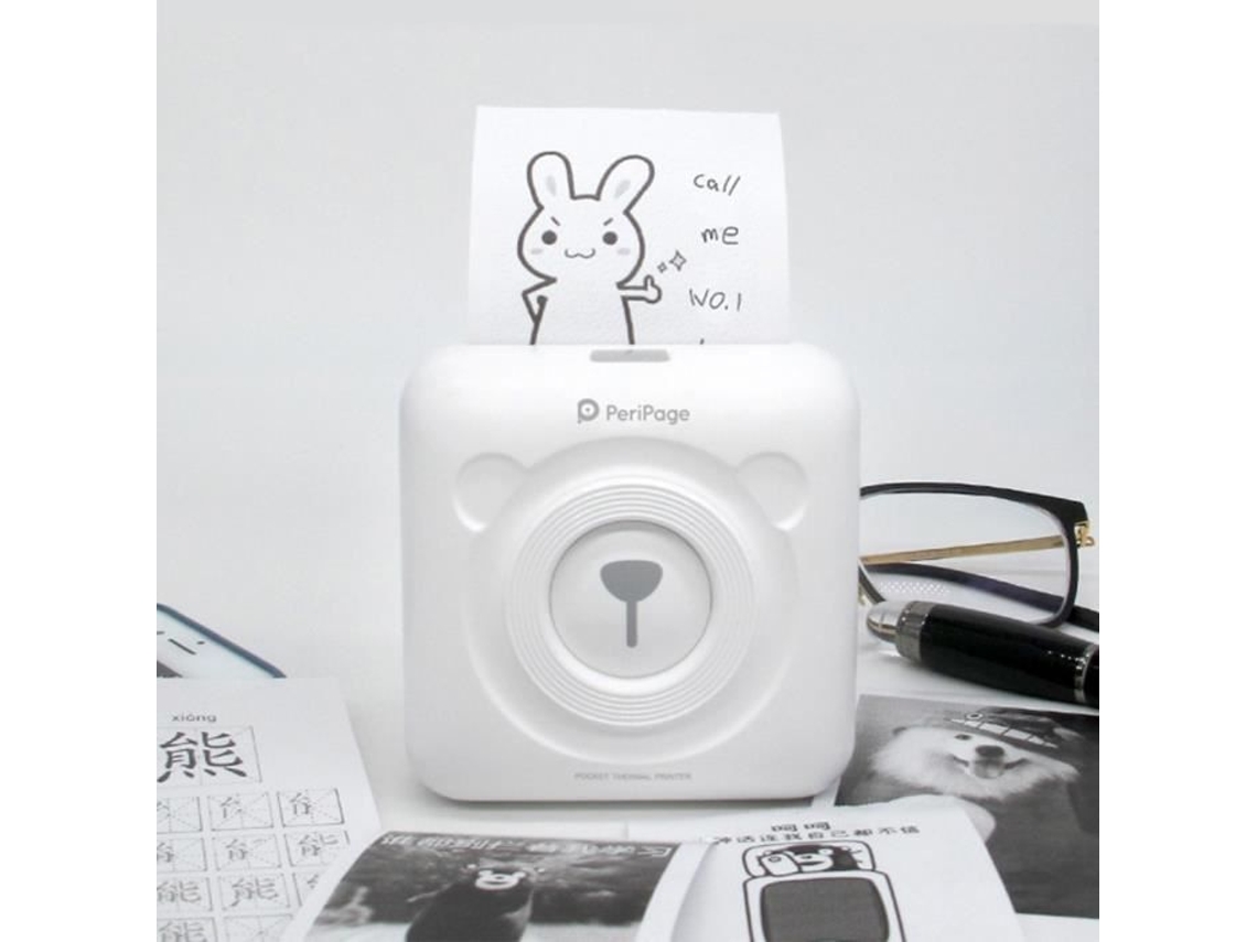 Impressora Térmica Sem Tinta Bluetooth Mini Pocket Printer Peripage P158 Branco 57 X 30 Mm