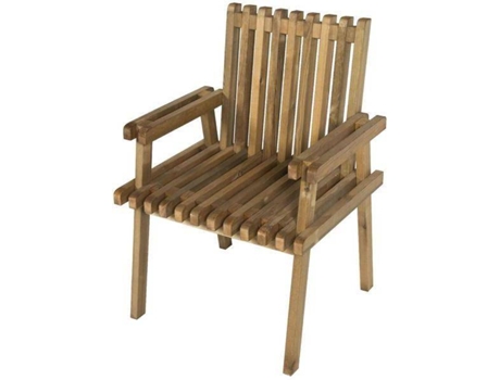 Cadeira de Jardim CARMO WOOD Brunch (Castanho - Madeira - 53x46x89 cm)