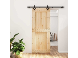 Vidaxl Porta Deslizante Natural E Preto 85 X 210 Cm