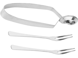 Conjunto De 3 Pinças E Garfos Para Caracóis Em Aço Inoxidável, Utensílios De Cozinha Ergonômicos, Para Uso Profissional