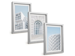 Quadros Decorativos Para Paredearquitetura Moderna Geometria Moldura Prateada Quadros Para O Escritório Espelharte (3 Peças 20x30 Cm)