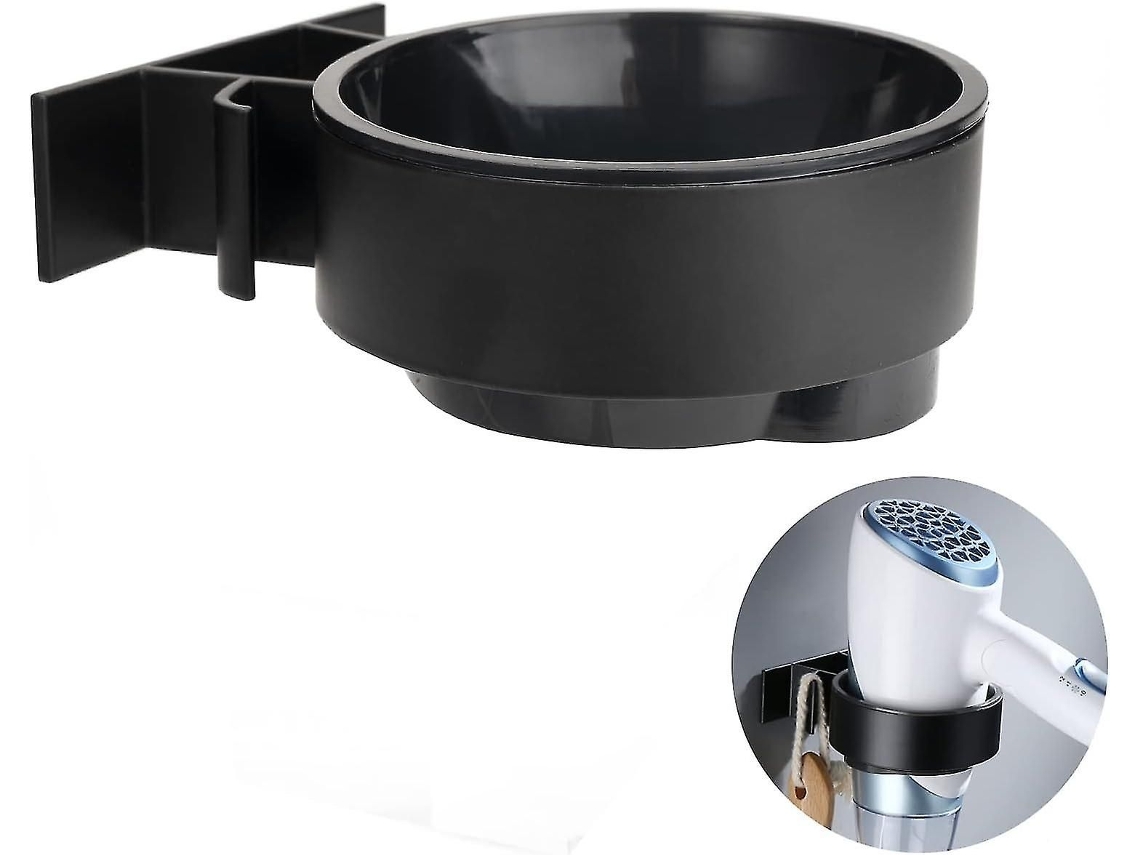 Suporte de Secador Cabelo Sem Perfurar para Varanda do Quarto Banheiro Preto GOKOCO