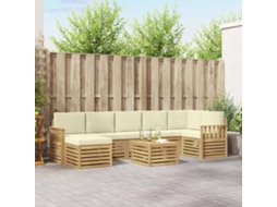 Vidaxl Conjunto De Sofás Para Exterior 8 Pcs Branco E Creme