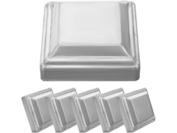 Conjunto De 6 Tampas De Metal Prateado Para Postes, 80x80 Mm.