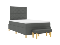 Cama Bocom Colchão E Banco Cinza Escuro Tecido Vidaxl Cinzento Fabric (120x190 Cm)