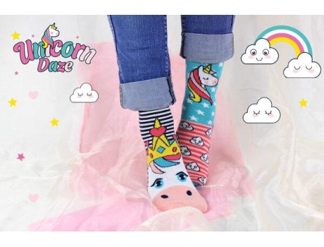 Box Meias Unicórnios Caixa de 6 Meias Menina