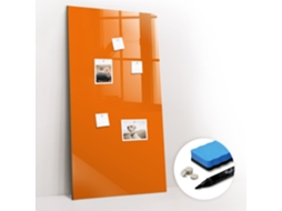 Quadro De Vidro Magnético Cor Laranja Para O Corredor Espelharte (60x120 Cm)