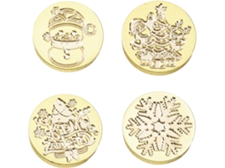 Conjunto De 4 Cabeças De Carimbo Natalinas Para Selar Convites De Casamento, Envelopes, Scrapbooking E Como