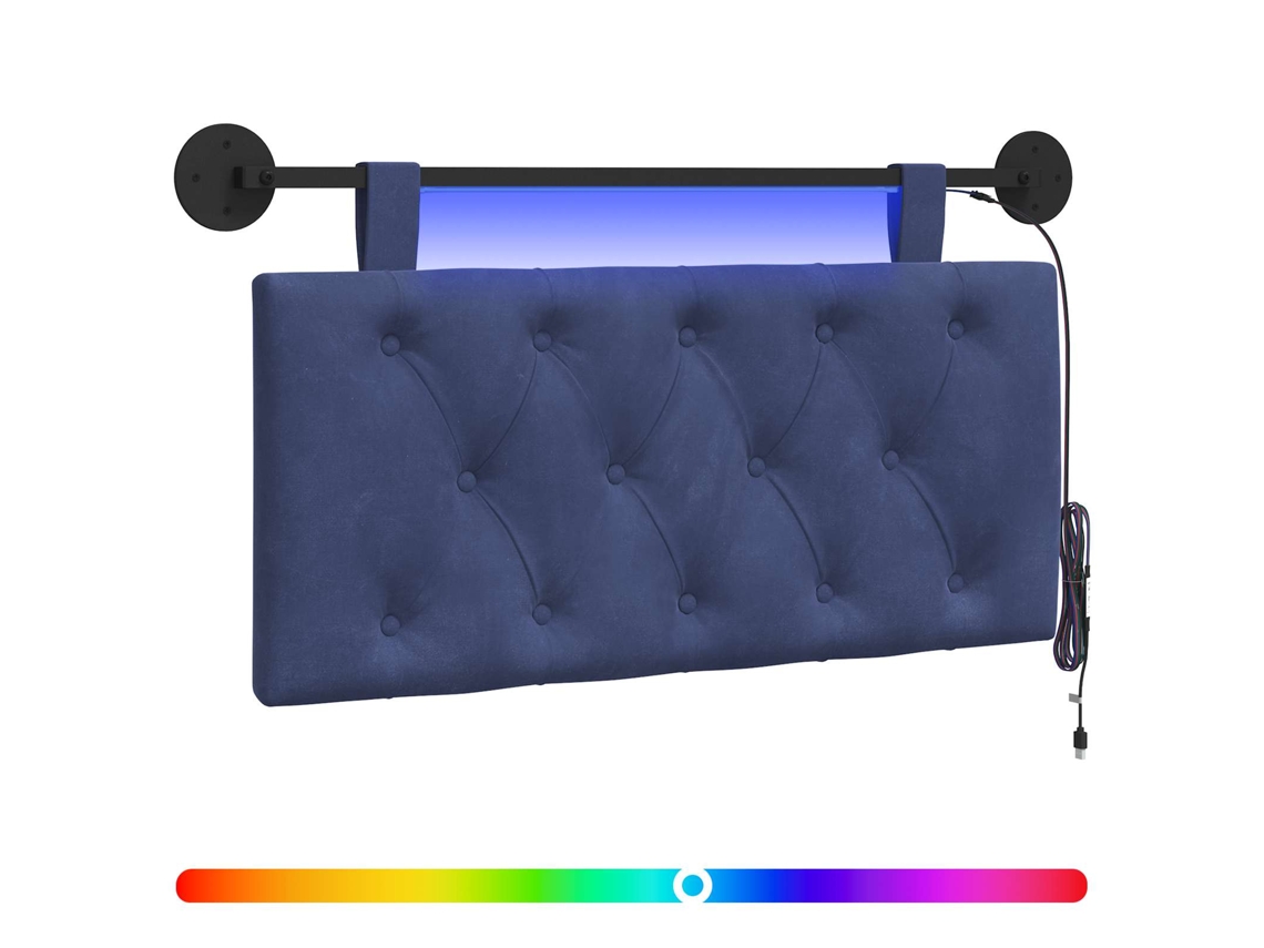 Cabeceira Suspensa com Luz Led Azul Polícia Veludo MAISON EXCLUSIVE