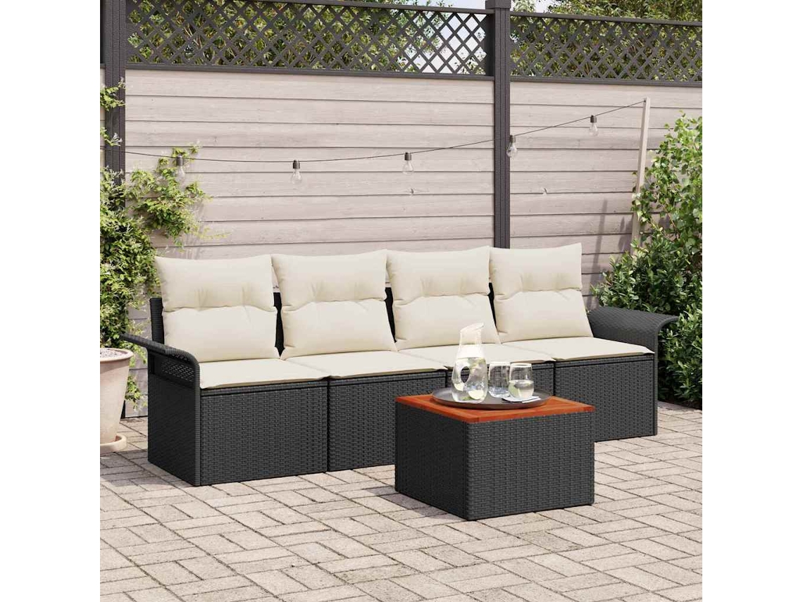 Vidaxl Conjunto De Sofá De Jardim 5 Unid. 4-número De Lugares