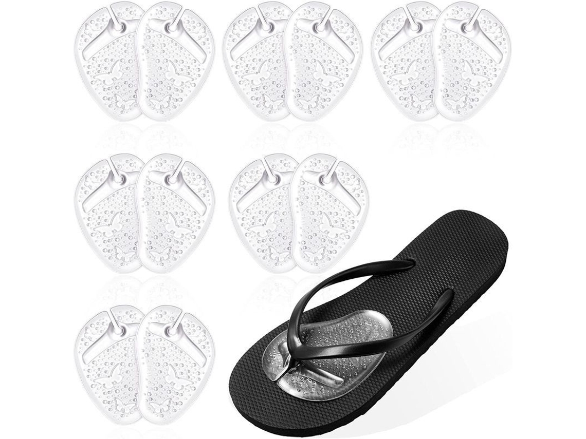 6 Pares de Protetores de Dedos de Gel para Sandálias Chinelo com Cojinho Antiderrapante para Pé