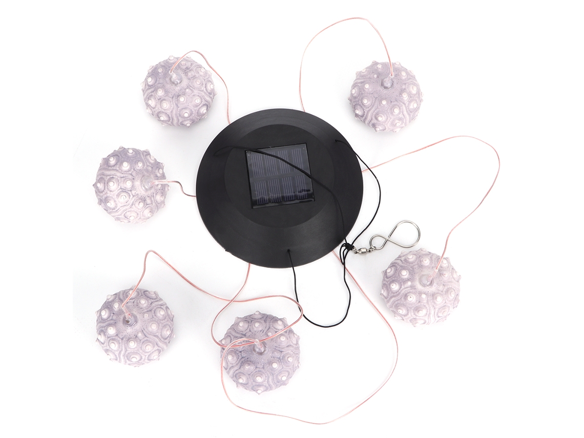 Lâmpada Solar Led Urchin Para Decoração Com Bolas Plásticas, Pintura Estrela-lua E Mudança De Cor