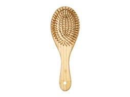 (redondo Amarelo 1) Pente De Bambu Com Dentes Largos E Bolsa De Ar, Massageia Suavemente O Couro Cabeludo.