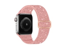 Pulseira Elástica E Brilhante Para Iwatch Séries 11/10/9/ 8/7/6/5/4/3/2/ 1 E Se, Nos Tamanhos 42 Mm/ 44 Mm/ 45 Mm/ 49 Mm Rosa Panoona