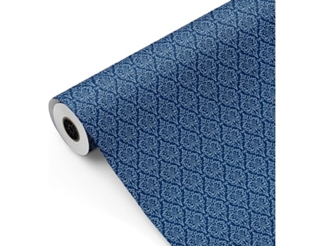 Rolo De Embrulho Para Presente, Rolo Grande 62 Cm X 100 M • Cor Azul Estilo Vintage • Ideal Para Lojas, Empresas, Lojas Fiesta Paper
